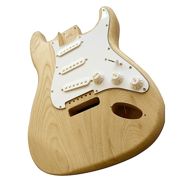 Coban Guitars Build your own DIY Guitar Kit UK ST4MW Maple F/B Ash Body with White Pickguard