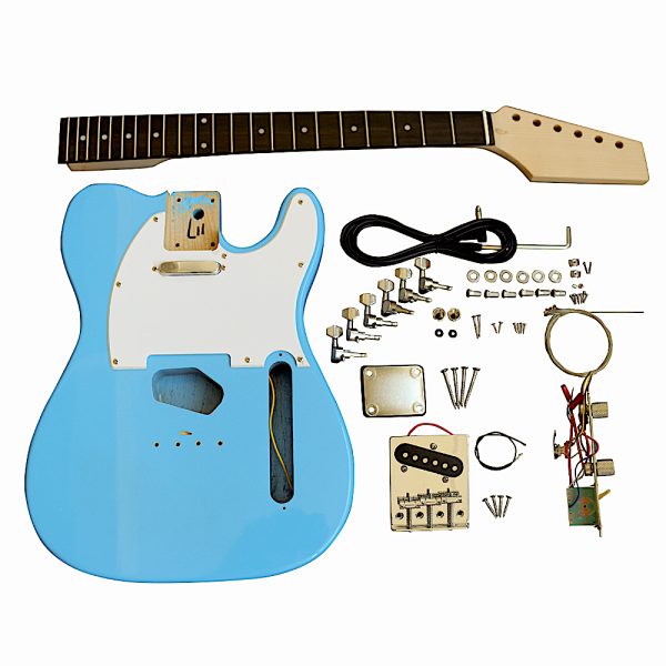 Electric Guitars Pre painted DIY Kit TLDB Daphne Blue with White Pickguard