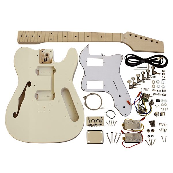 Electric Guitars Pre Painted Cream Semi Hollow DIY Kit TLCF White Pickguard
