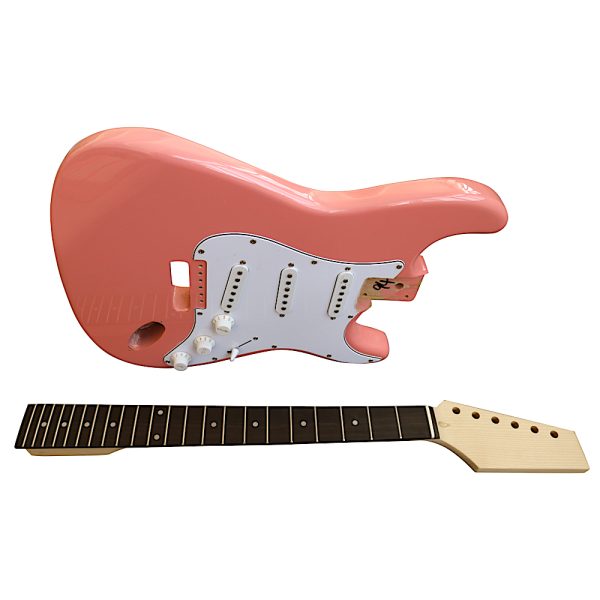 Electric Guitars Pre Painted DIY Kit STVP Ash Body Vintage Pink White Pickguard