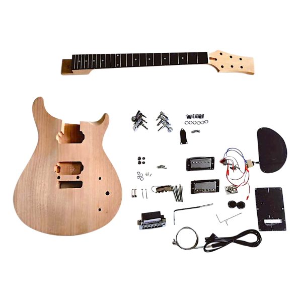 Coban Guitars DIY Guitar kit PR8M Mahogany with Chrome Hardware Set in Neck 22 Frets No Soldering