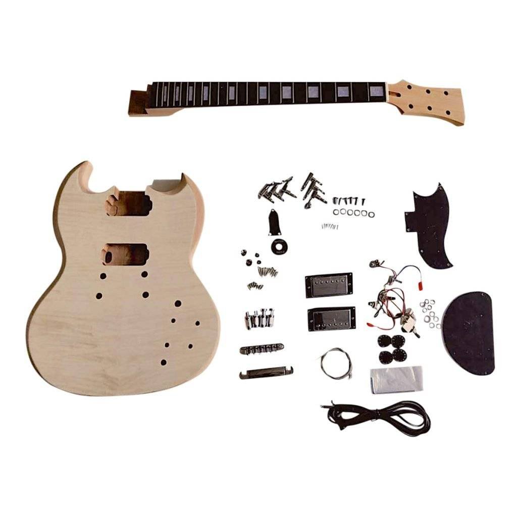 Coban Guitars DIY Guitar kit SG510 SQ Spalted Maple with Chrome