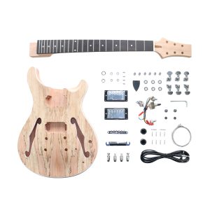 Coban Guitars Electric Semi Hollow Guitar DIY Kit Tune-o-matic bridge PRSH9SM LP Spalted Maple Chrome Hardware