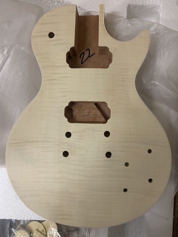 Coban Guitars Electric Guitar DIY Kit LP740SQ Flamed Chrome Cream Fittings SQ (Clearance 22)