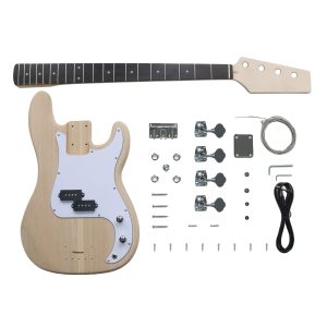 Electric Guitar DIY Kit PB Bass 4 String Ash Body Hardware Chrome